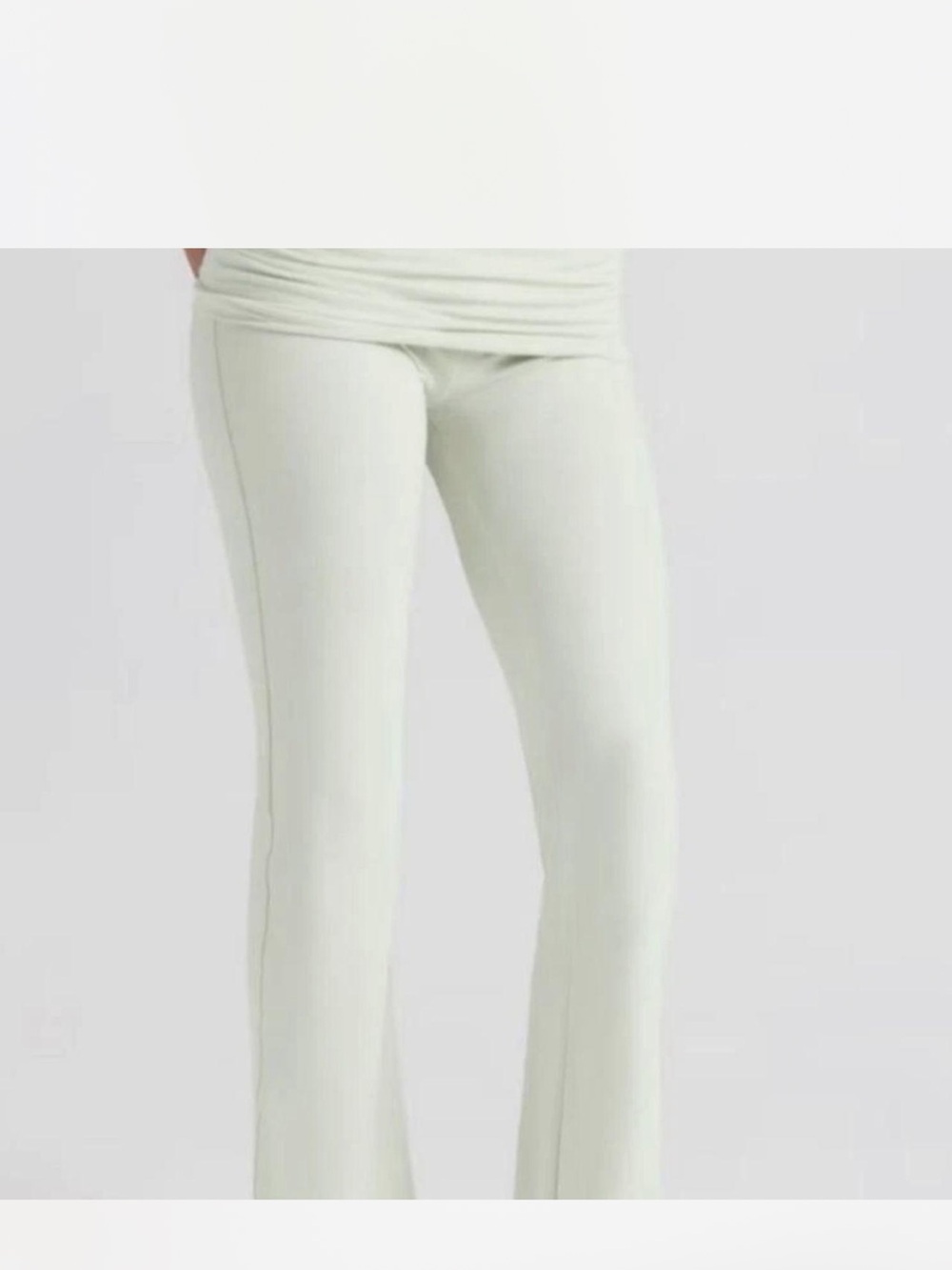 SKIMS High-Rise Flare Ponte Pants in Light Sage